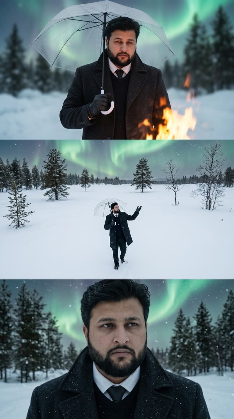 Winter Aurora Triptych