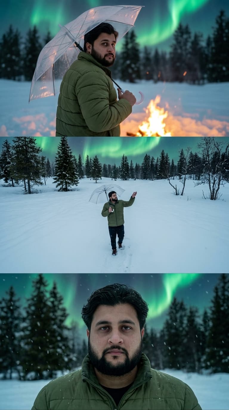 Winter Aurora Triptych