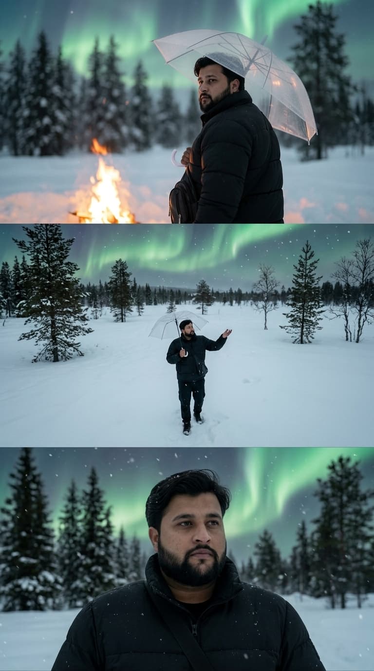 Winter Aurora Triptych