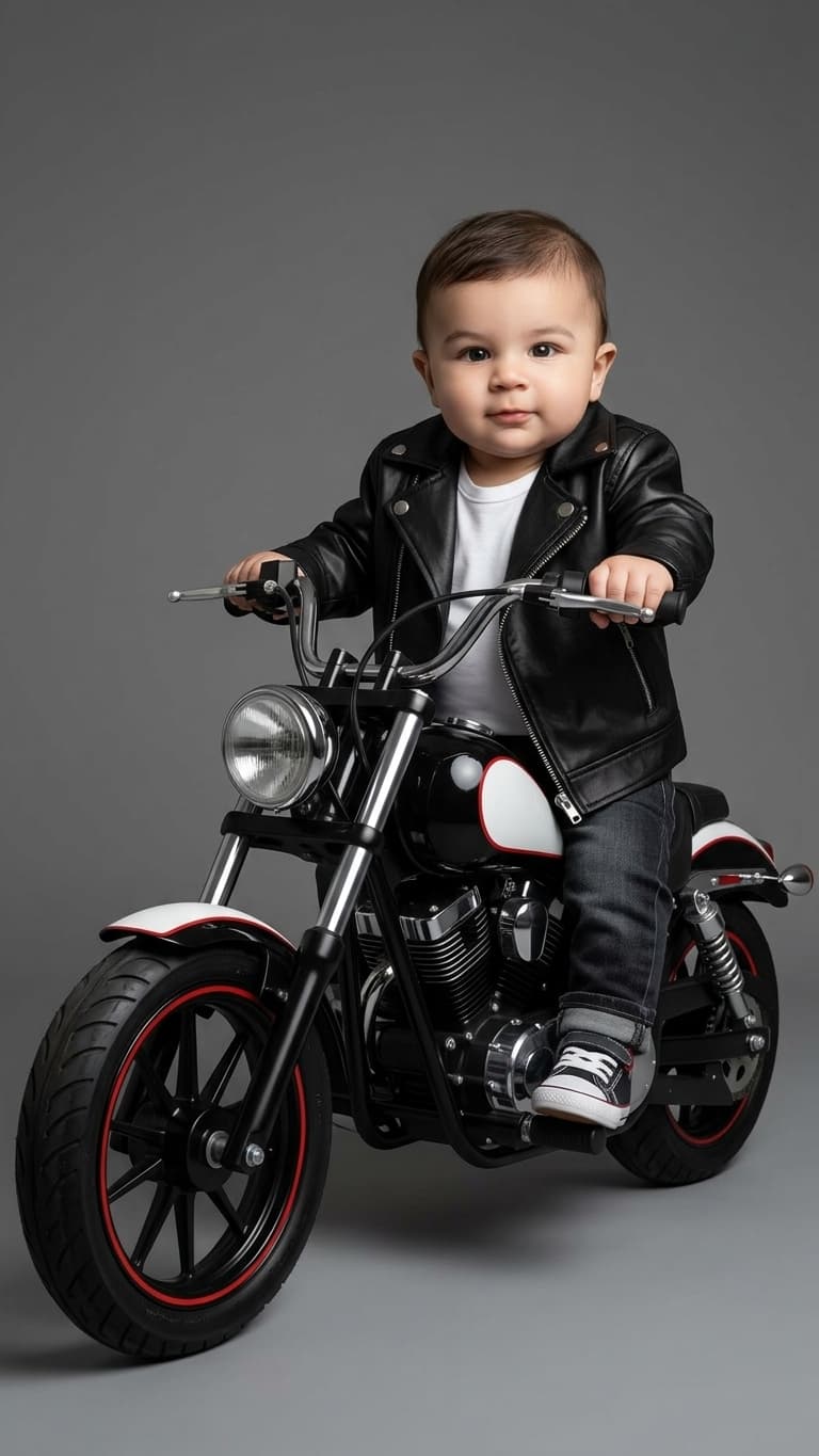 Biker Baby Studio Shot