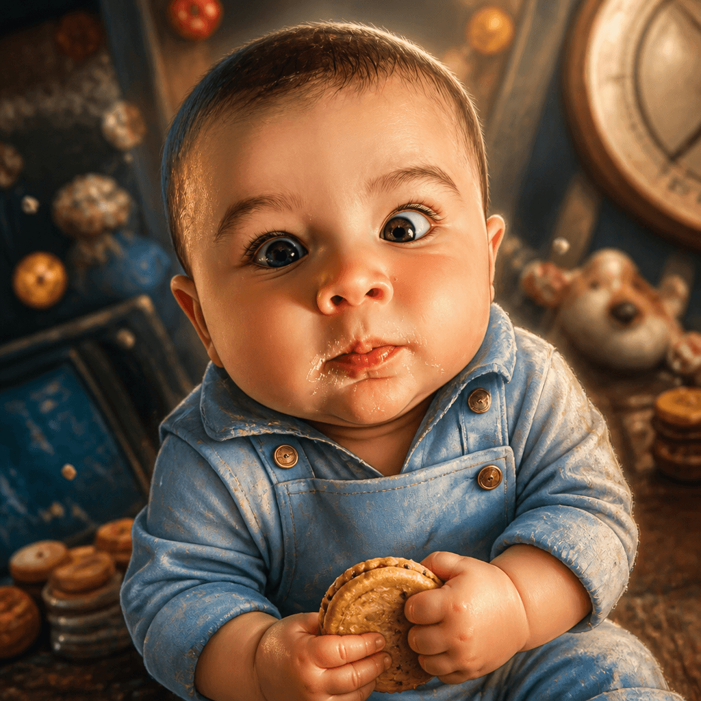 Hyperrealistic Caricature Baby