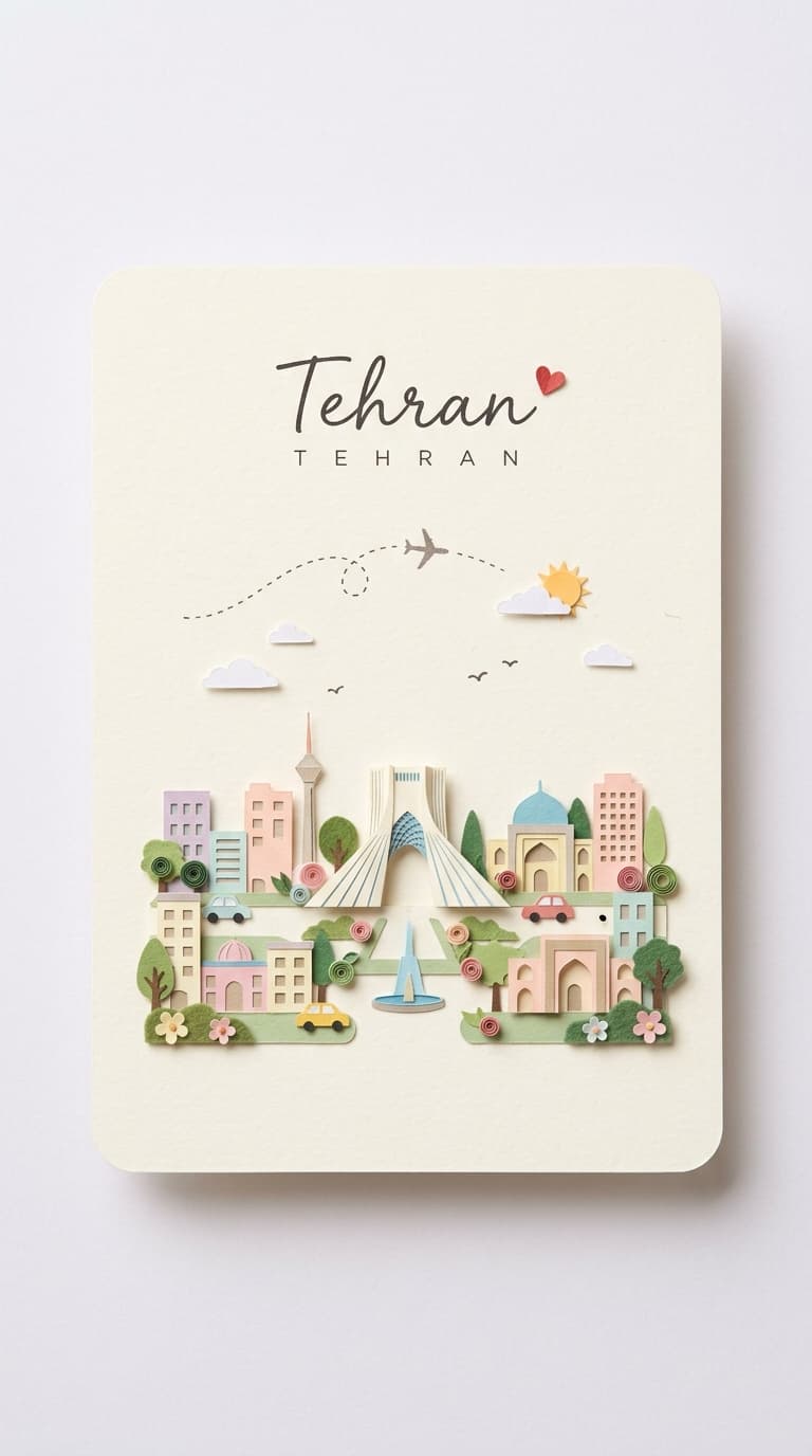 Miniature Papercraft Travel Postcard