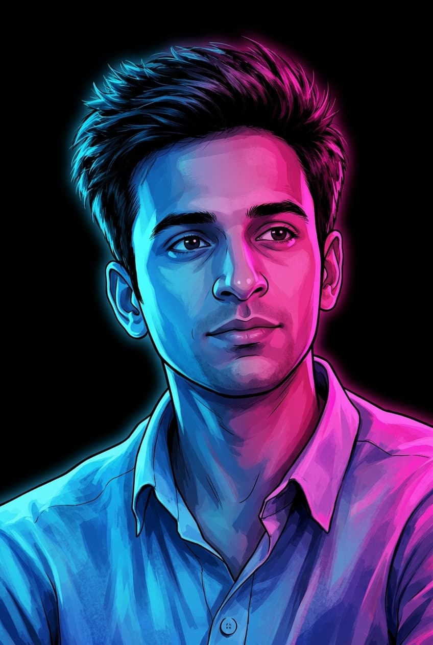 Neon Duotone Portrait
