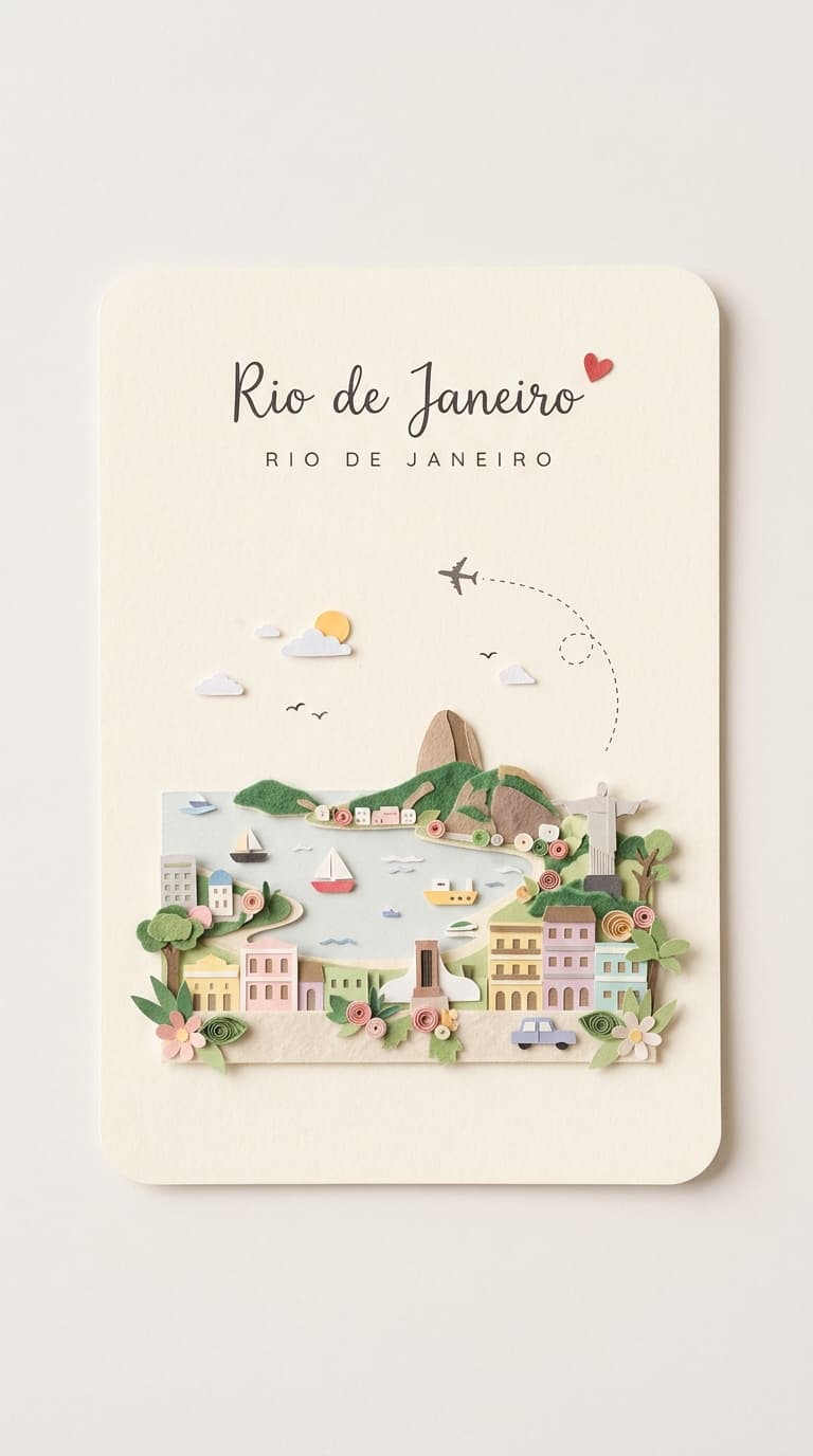 Miniature Papercraft Travel Postcard