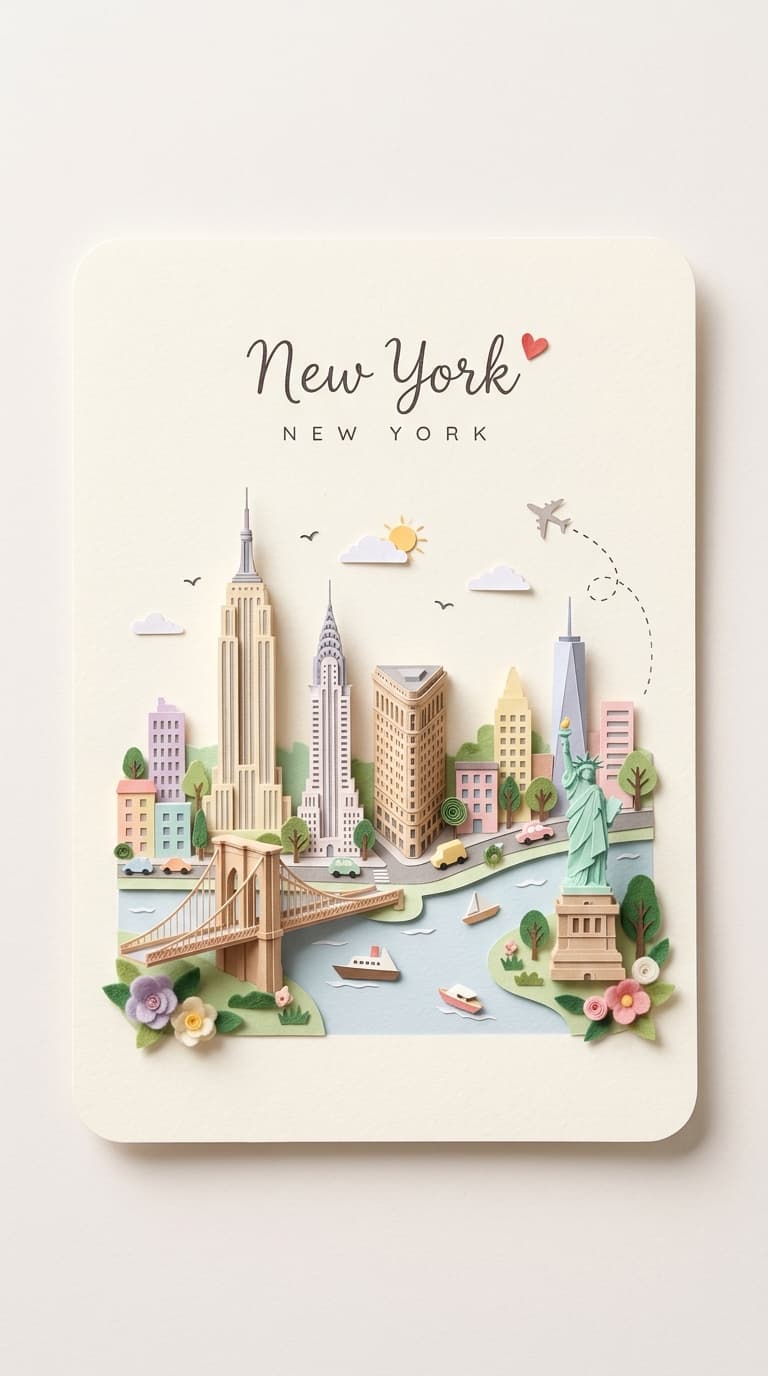 Miniature Papercraft Travel Postcard