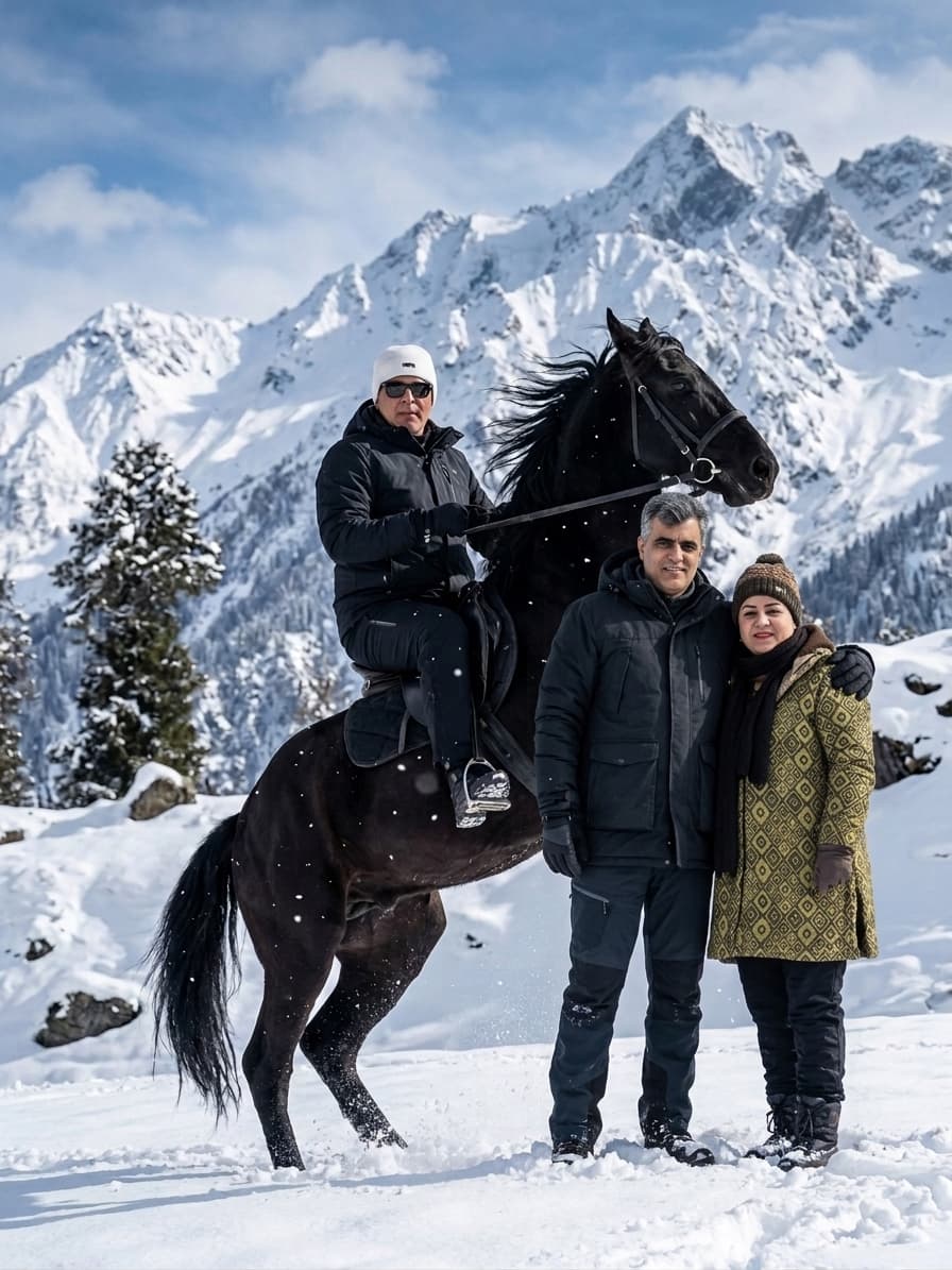 Majestic Black Horse Portrait — Add Someone
