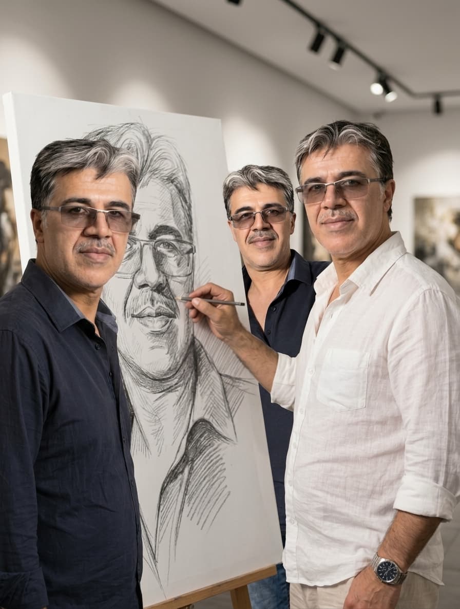 Art Gallery Pencil Sketch Portrait — Add Someone — Add Someone