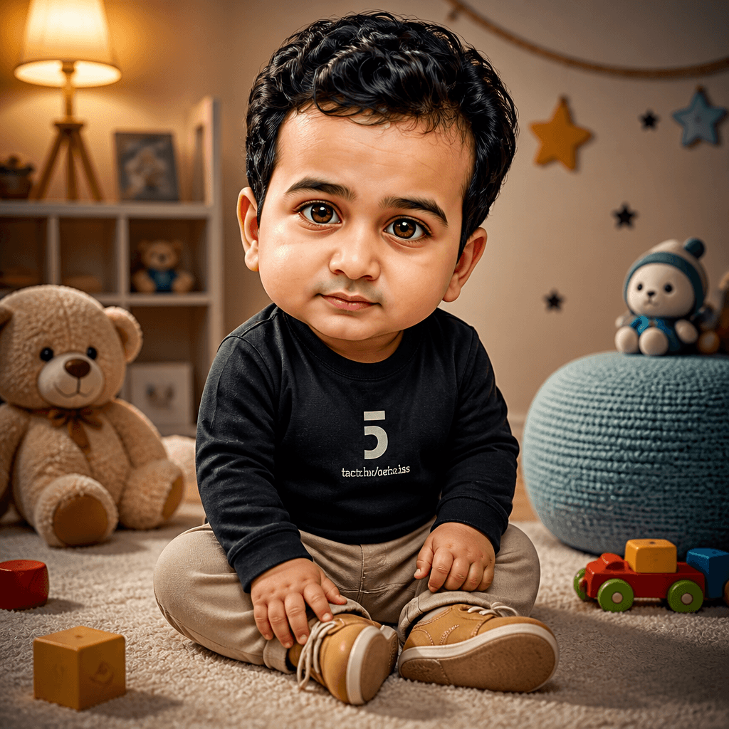 Hyperrealistic Caricature Baby