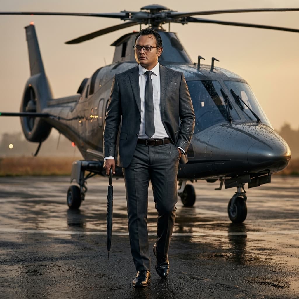 Cinematic Helicopter AI Portrait