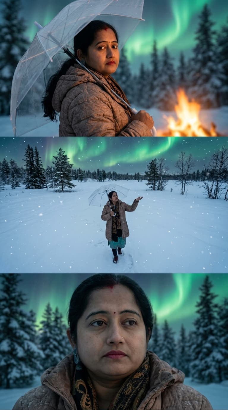 Winter Aurora Triptych