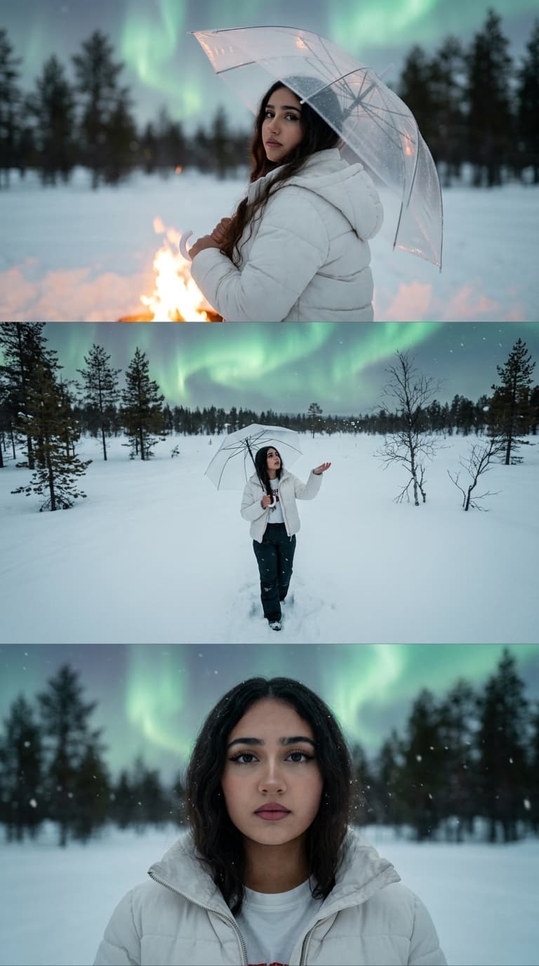 Winter Aurora Triptych