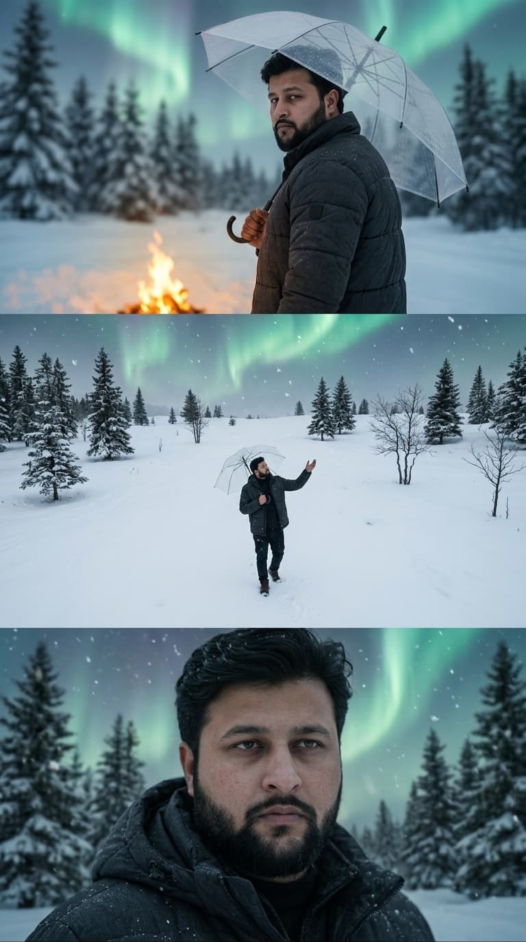 Winter Aurora Triptych