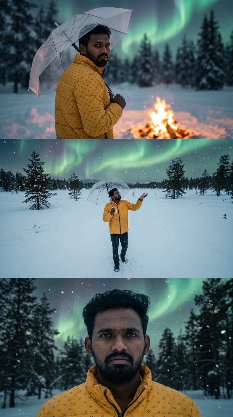 Winter Aurora Triptych