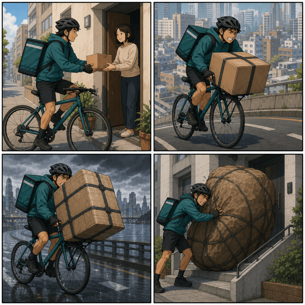 Same Character, Four Panels