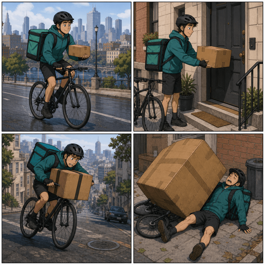Same Character, Four Panels