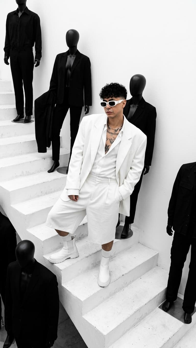 White Suit Fashion Editorial