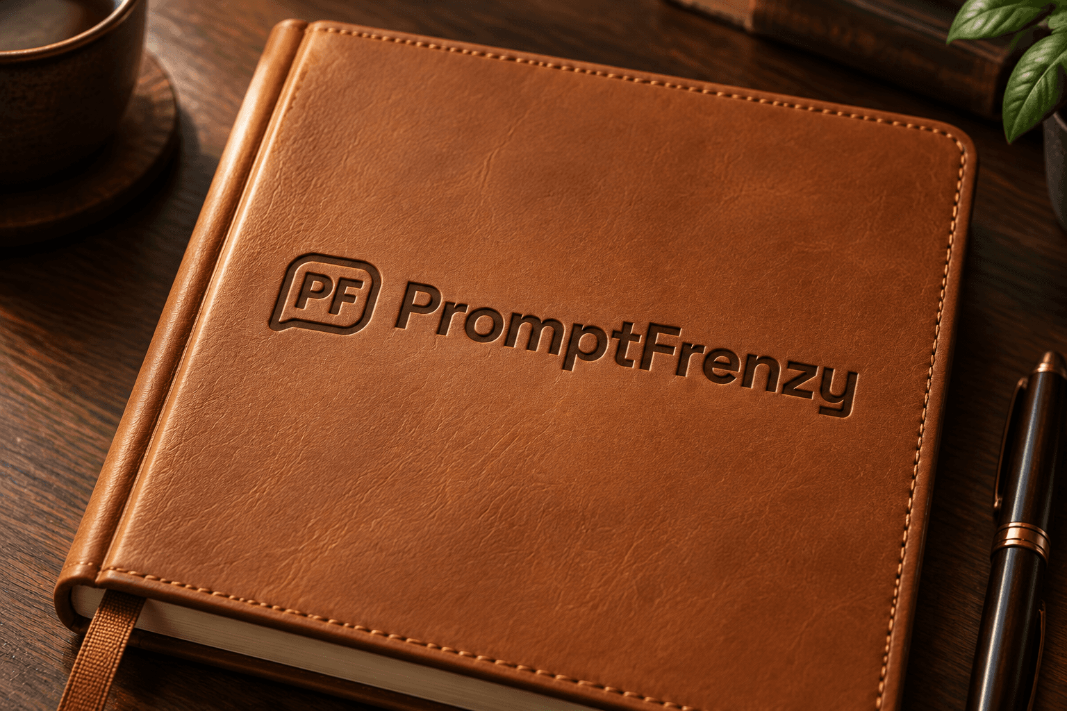 Embossed Leather Notebook Logo Mockup