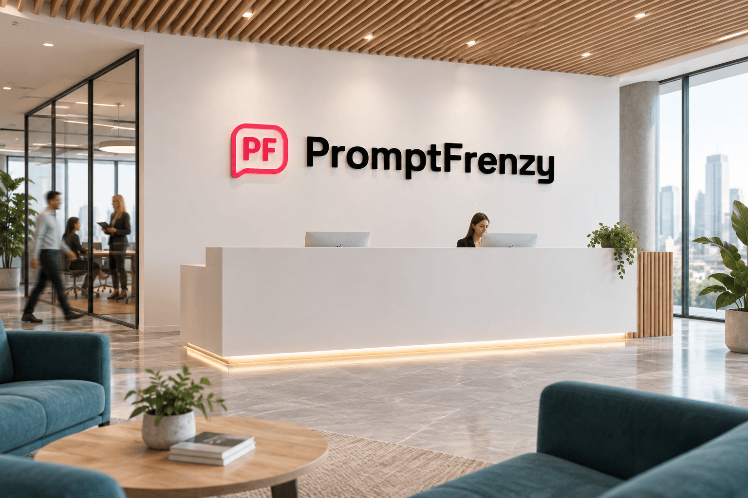Office Reception Logo Wall Mockup