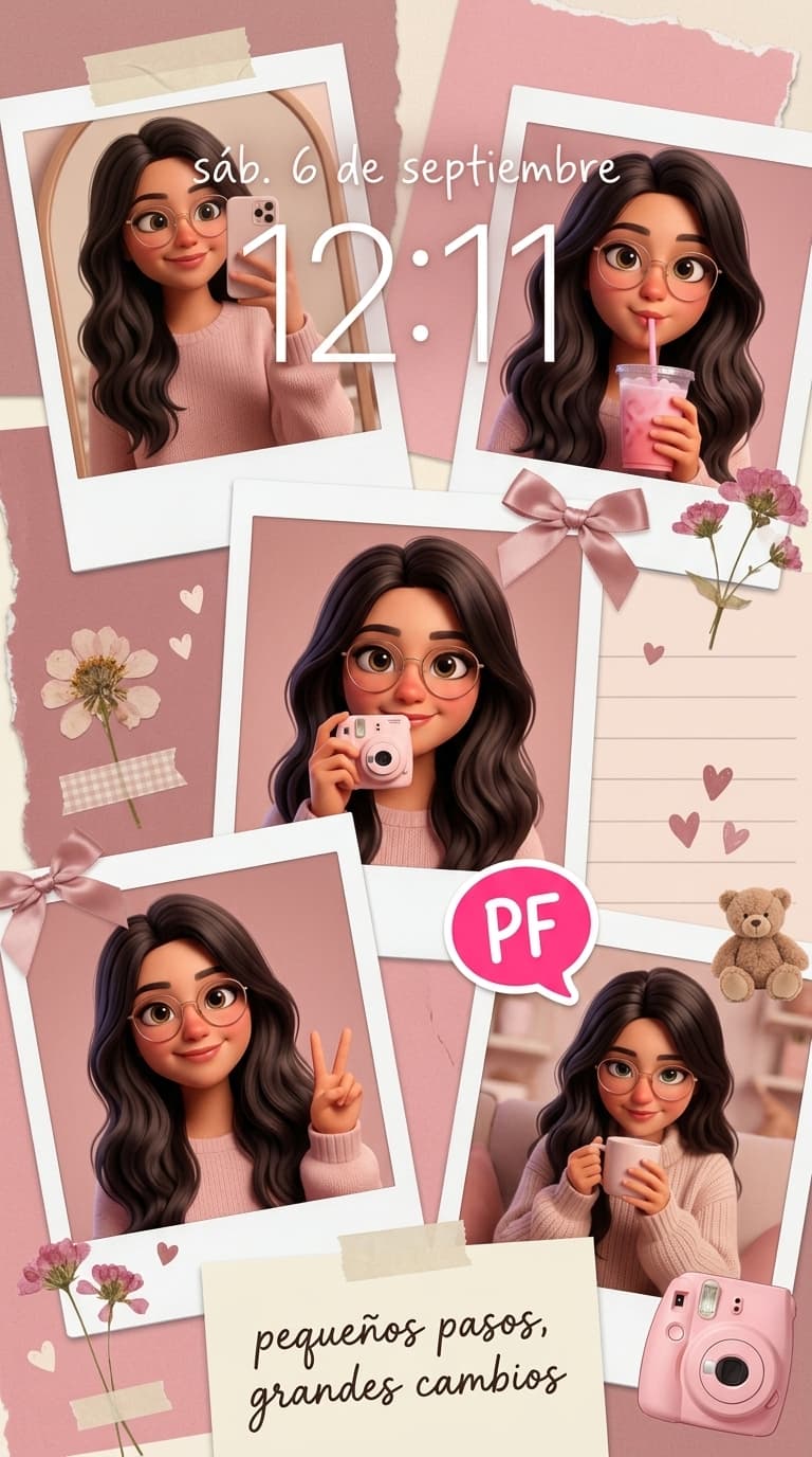Aesthetic Pink Scrapbook Collage Wallpaper