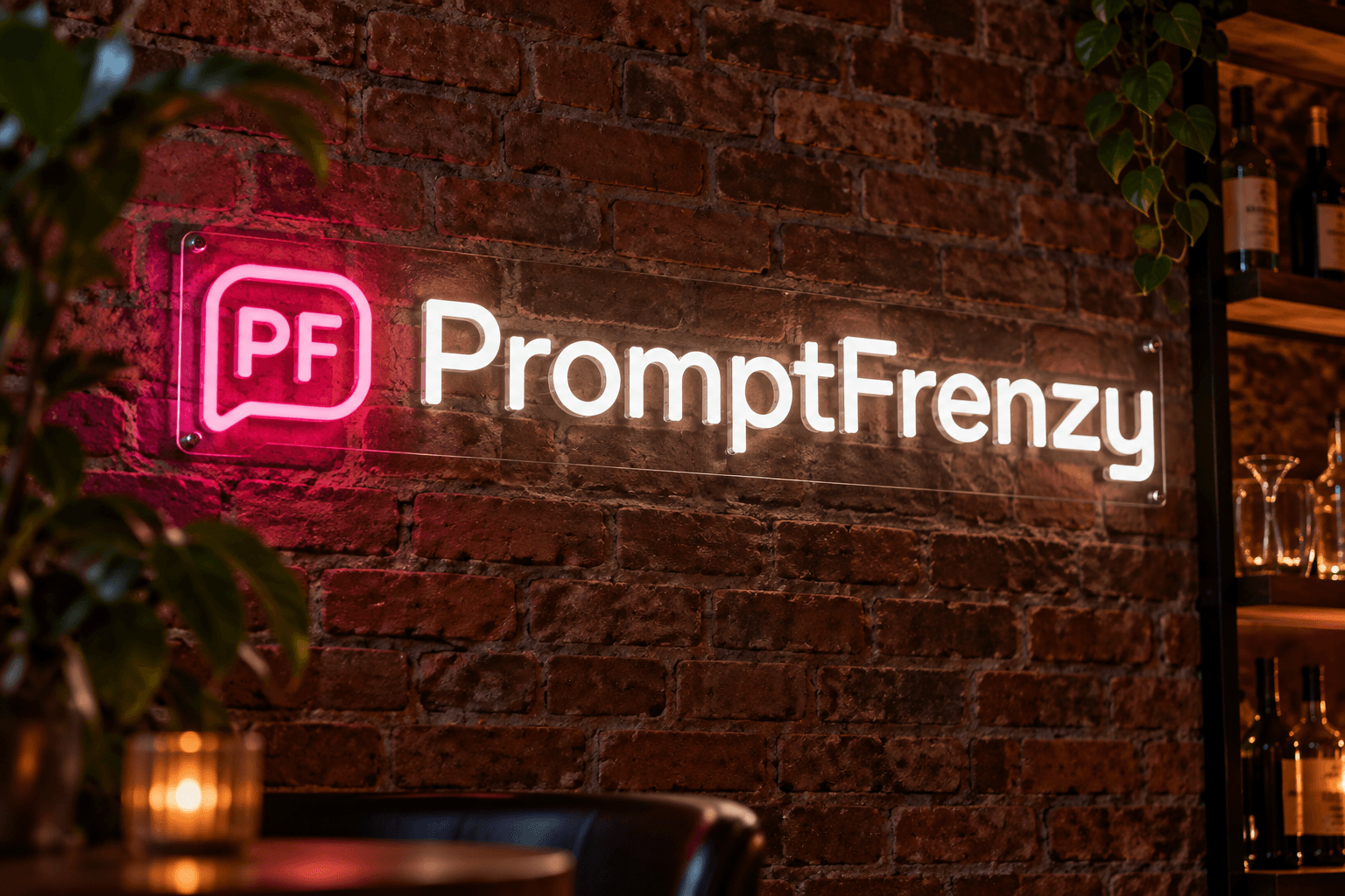 Neon Sign Logo Mockup