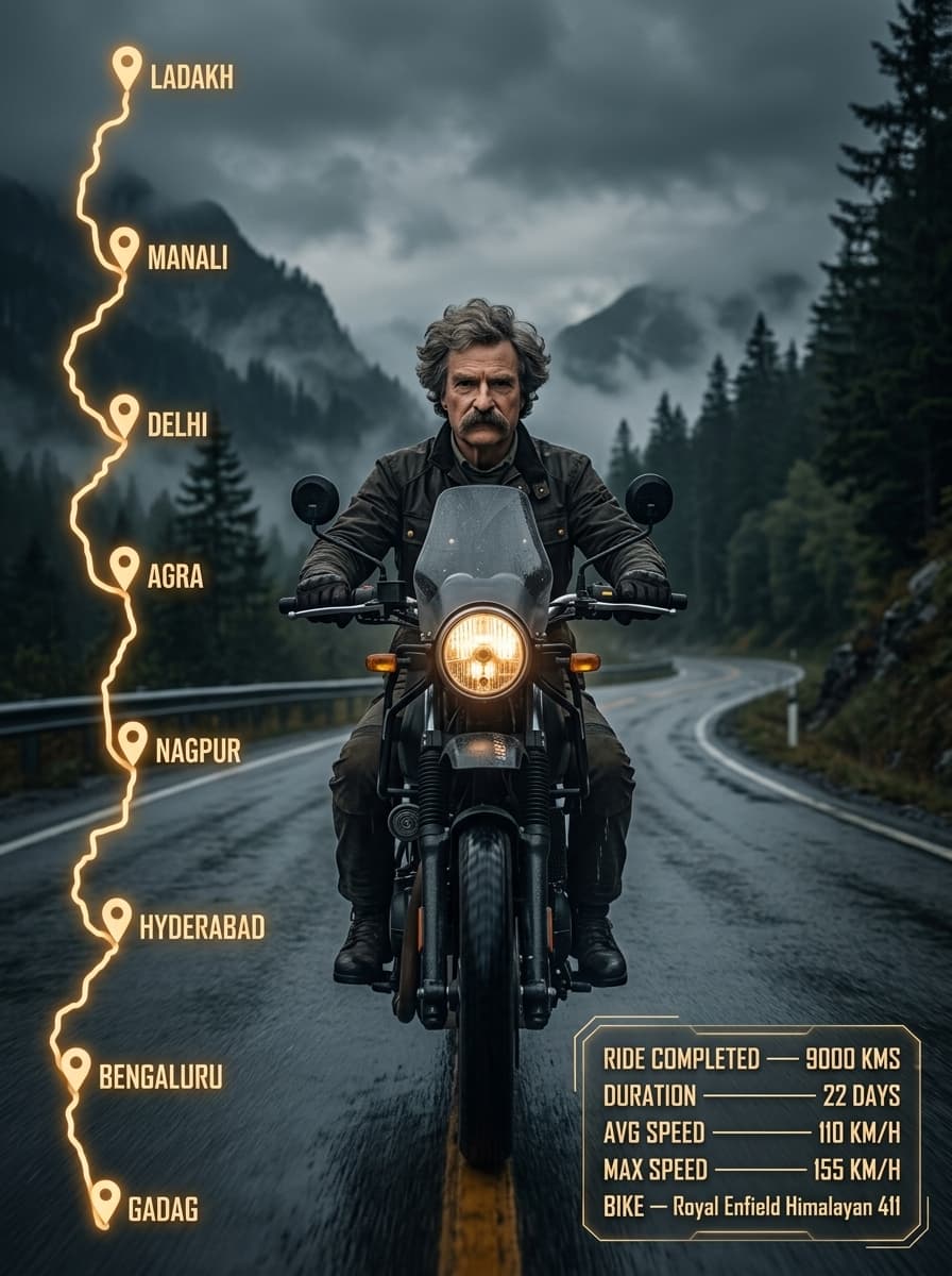 Bike Trip Stats Poster