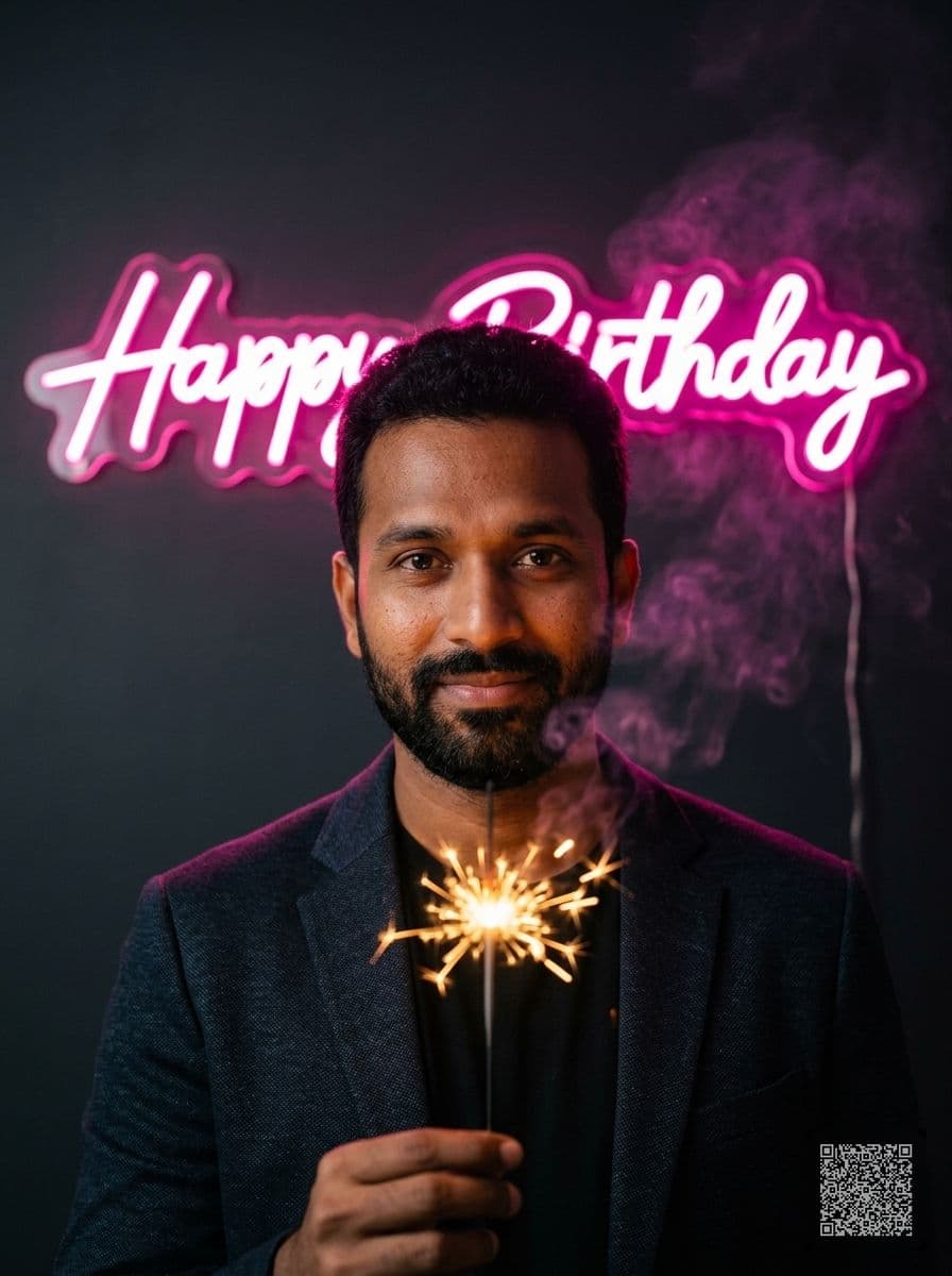 Neon Birthday Portrait