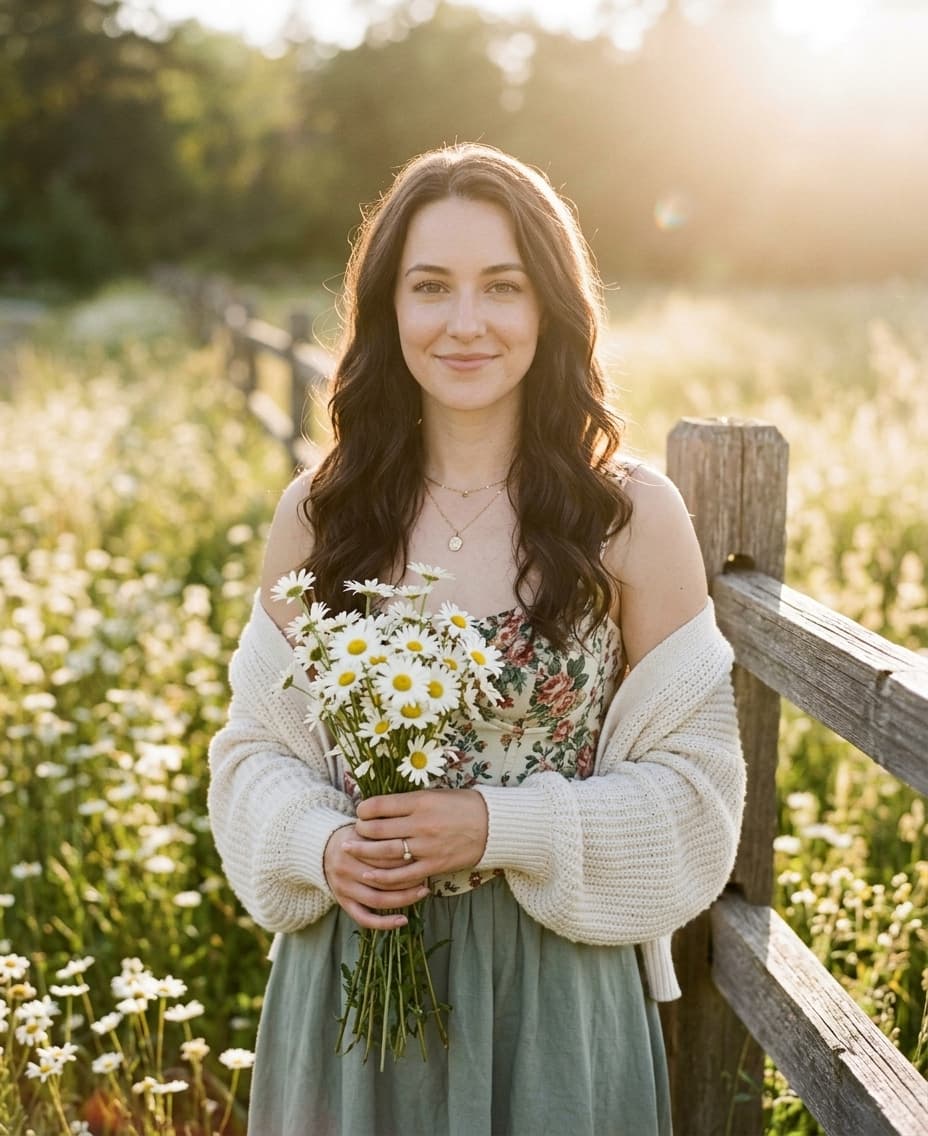 Golden Hour Wildflower Portrait