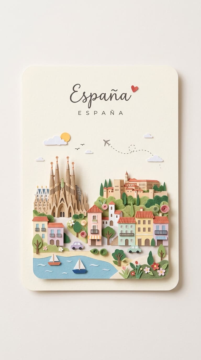 Miniature Papercraft Travel Postcard