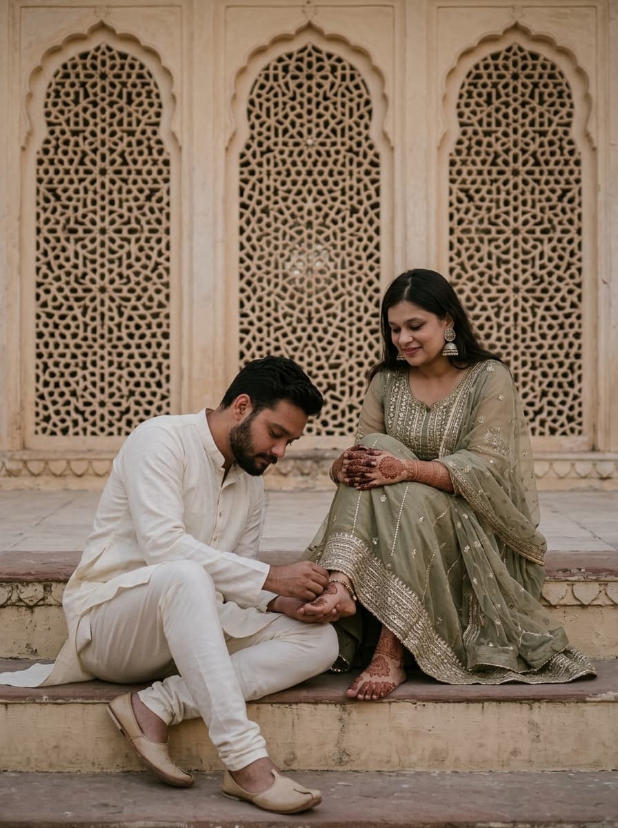 Desi Couple Palace Steps Photo Generator