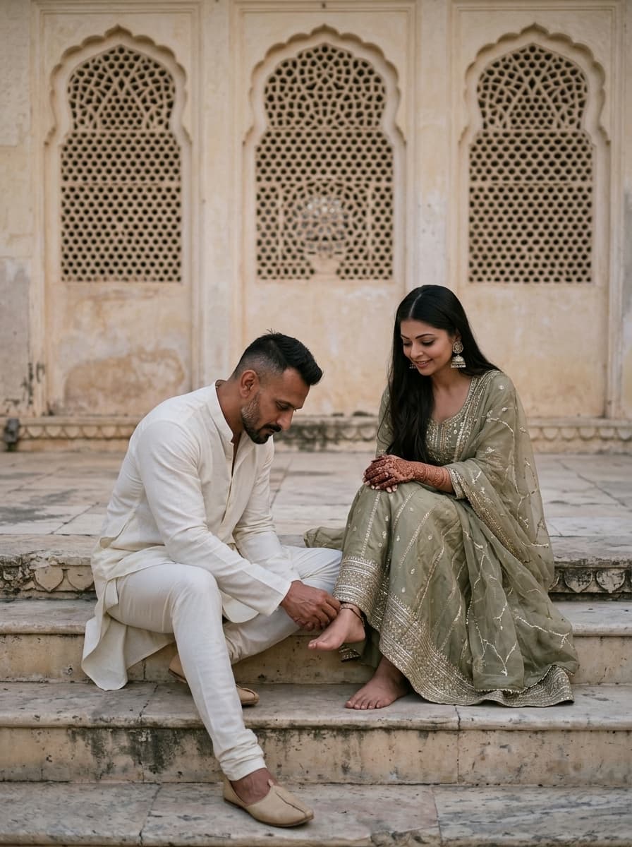 Desi Couple Palace Steps Photo Generator