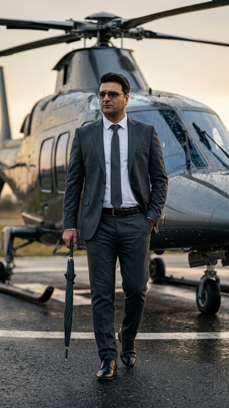 Cinematic Helicopter AI Portrait