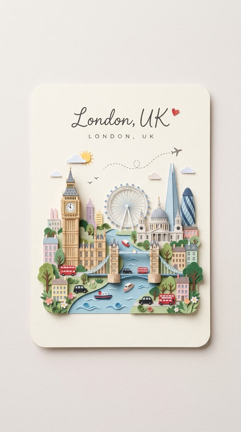 Miniature Papercraft Travel Postcard