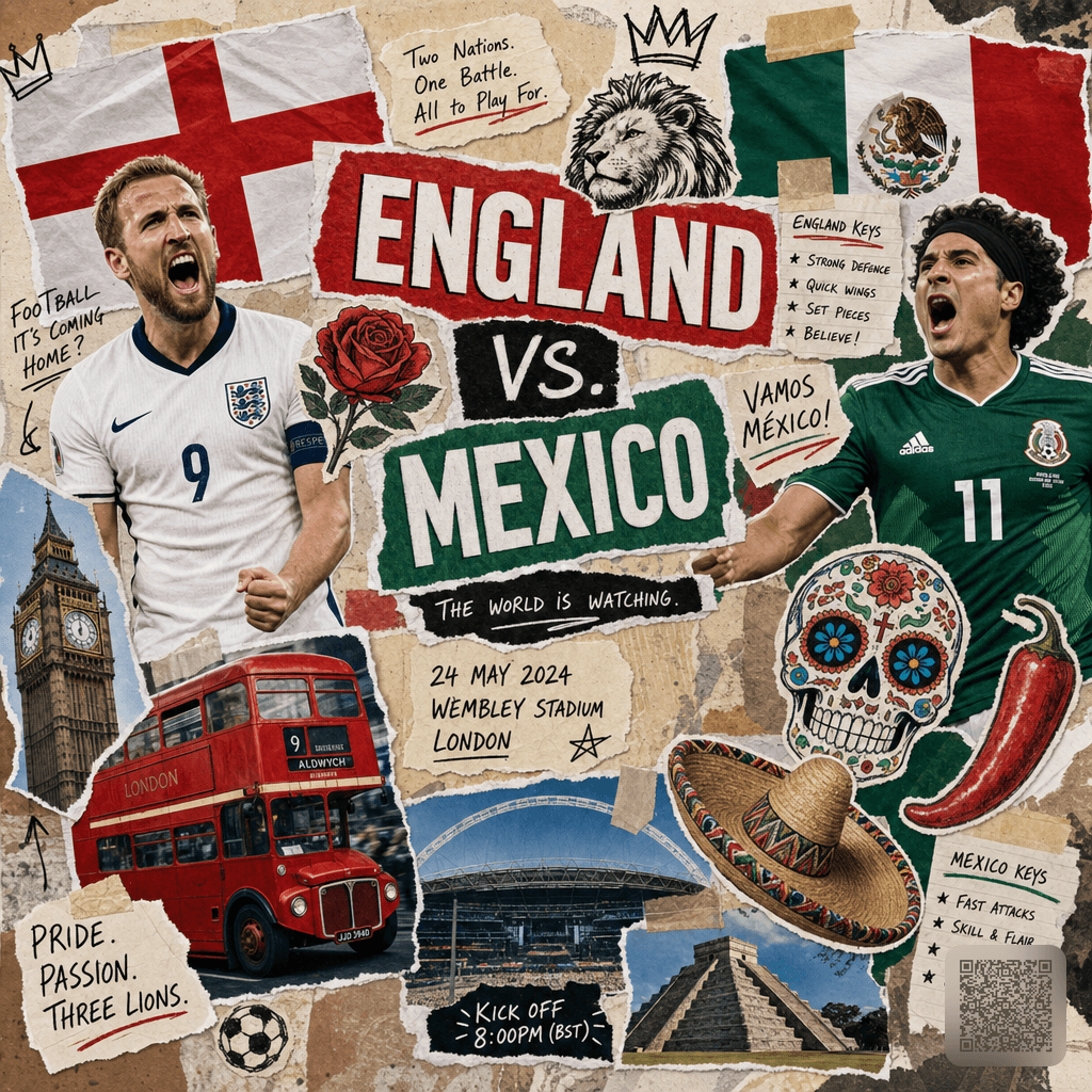 England vs Mexico Scrapbook