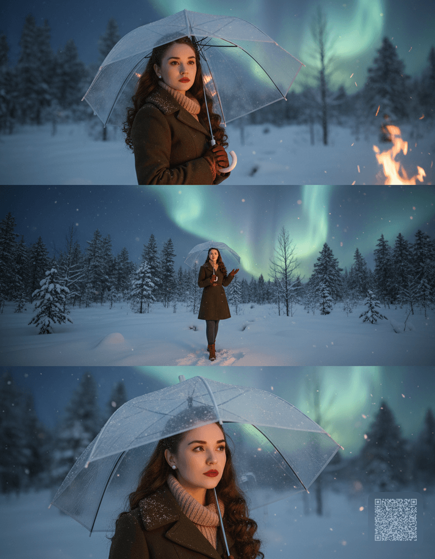 Winter Aurora Triptych