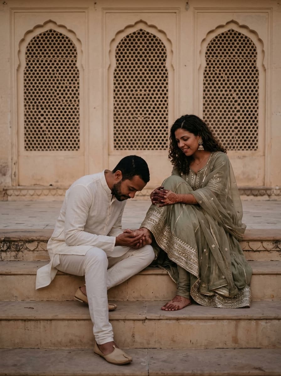 Desi Couple Palace Steps Photo Generator