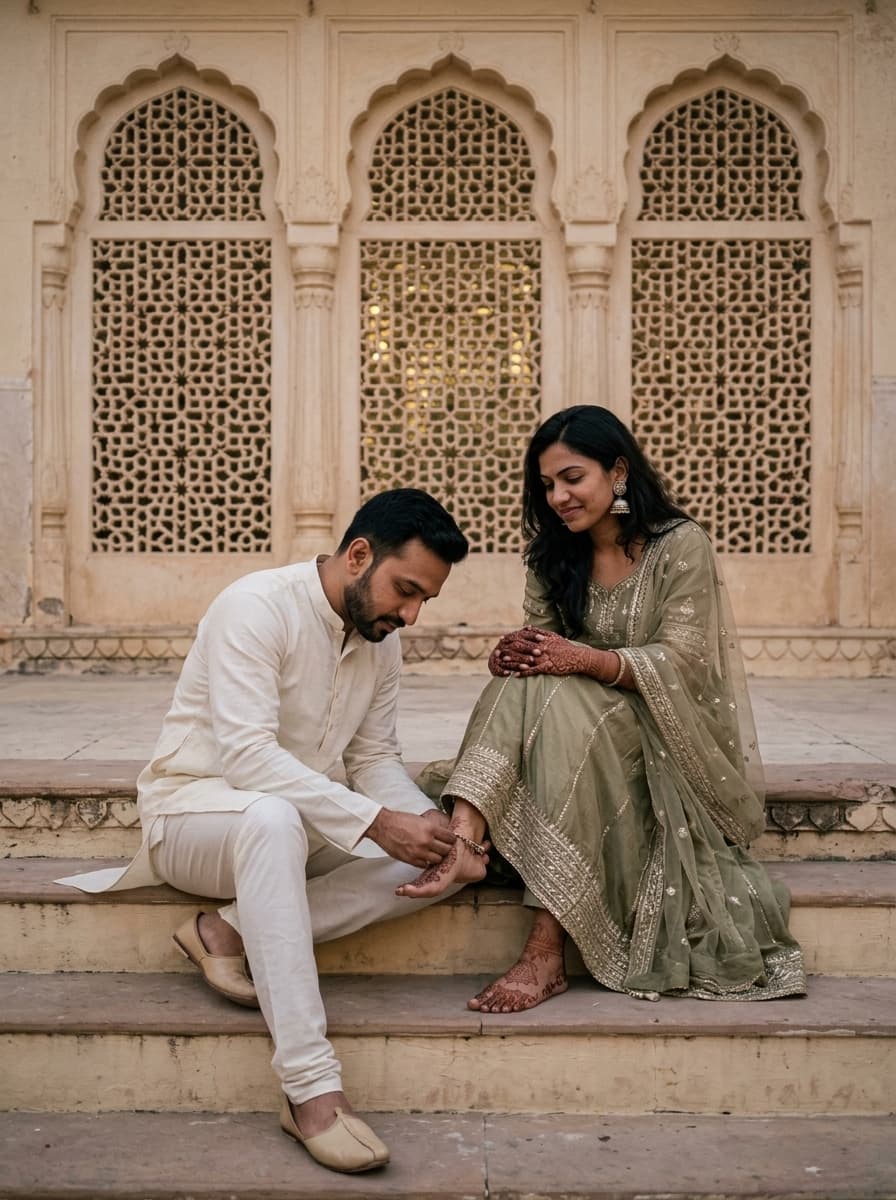 Desi Couple Palace Steps Photo Generator