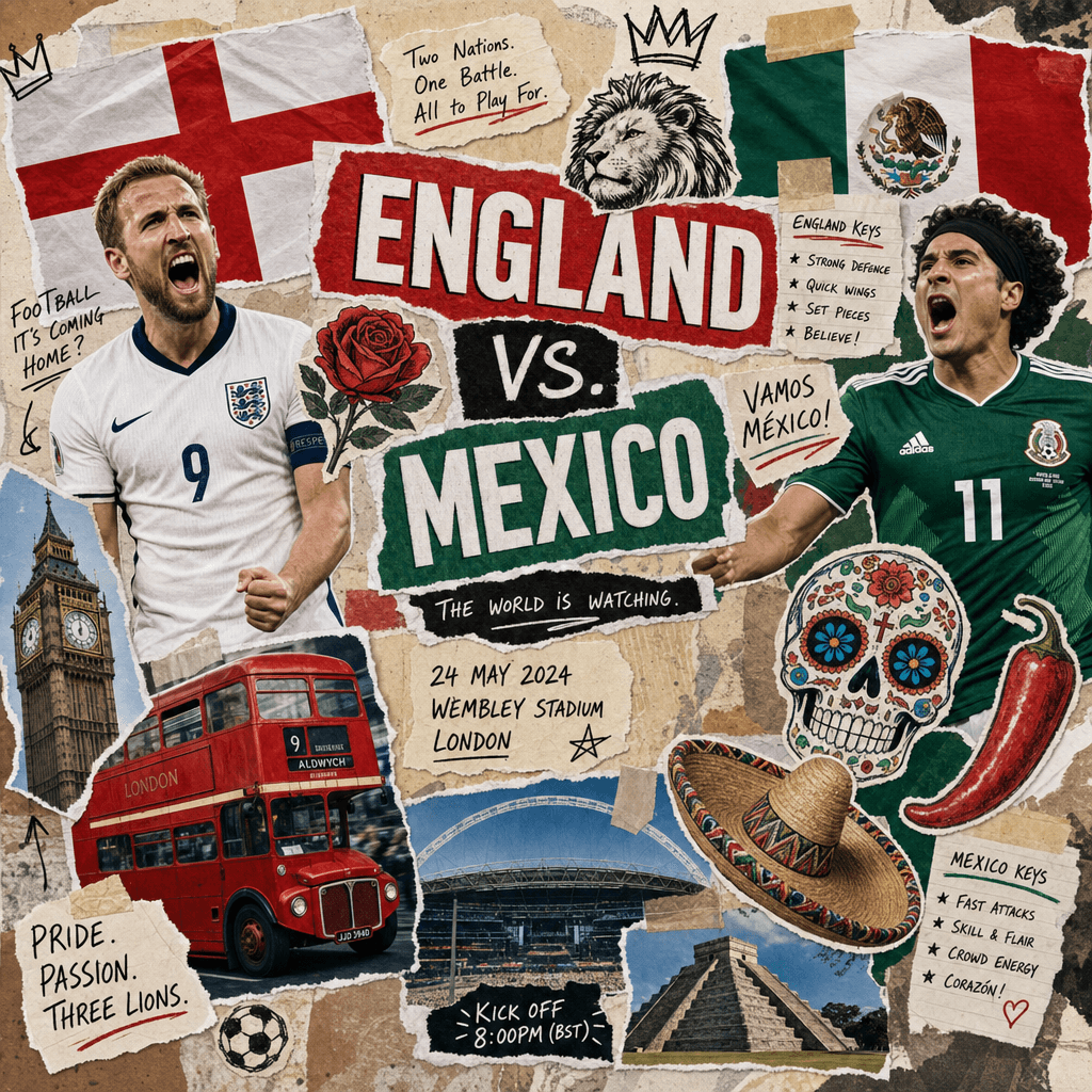 England vs Mexico Scrapbook