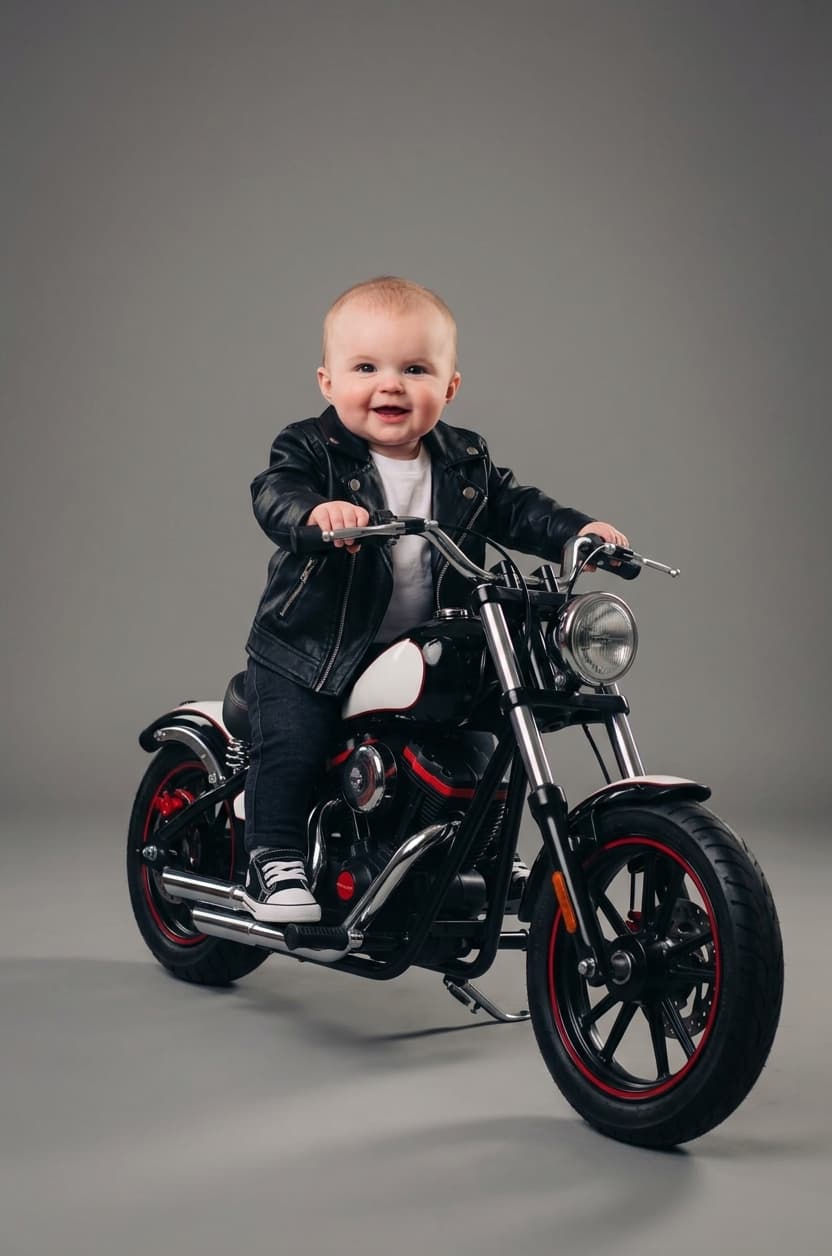 Biker Baby Studio Shot