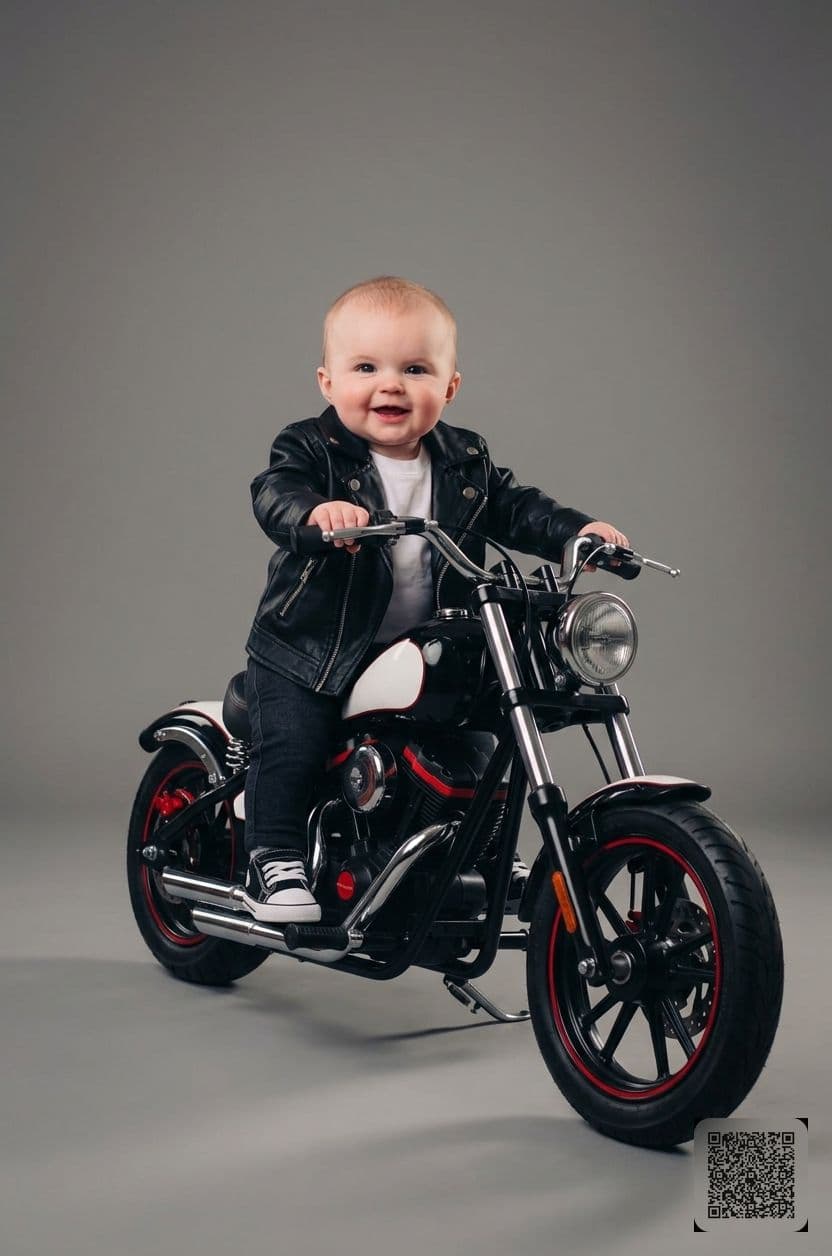 Biker Baby Studio Shot