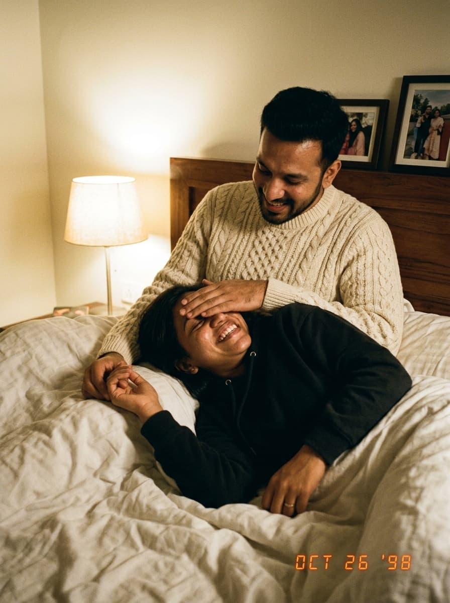 Couple Covering Eyes Film Photo Generator