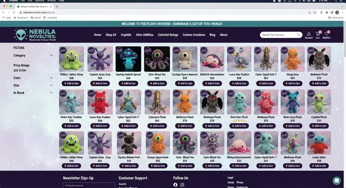 Bizarre Plush Toy Web Catalog