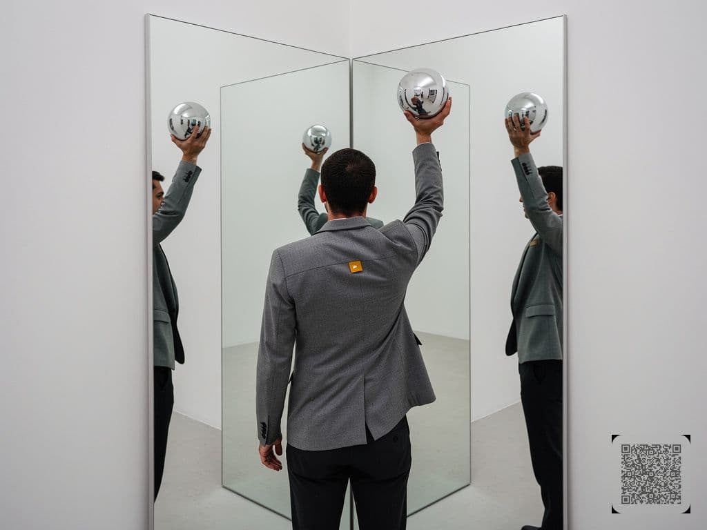 Two-Mirror Corner — Chrome Sphere