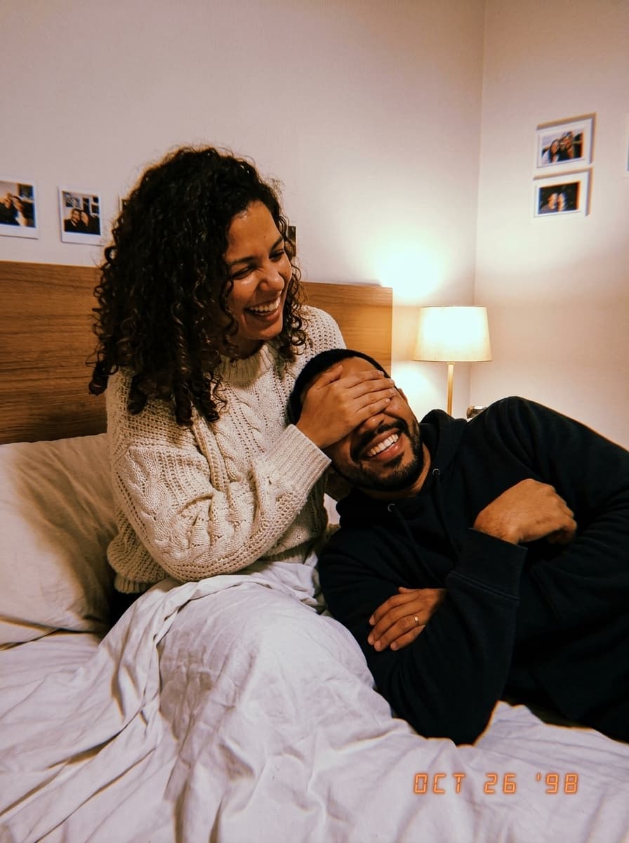 Couple Covering Eyes Film Photo Generator
