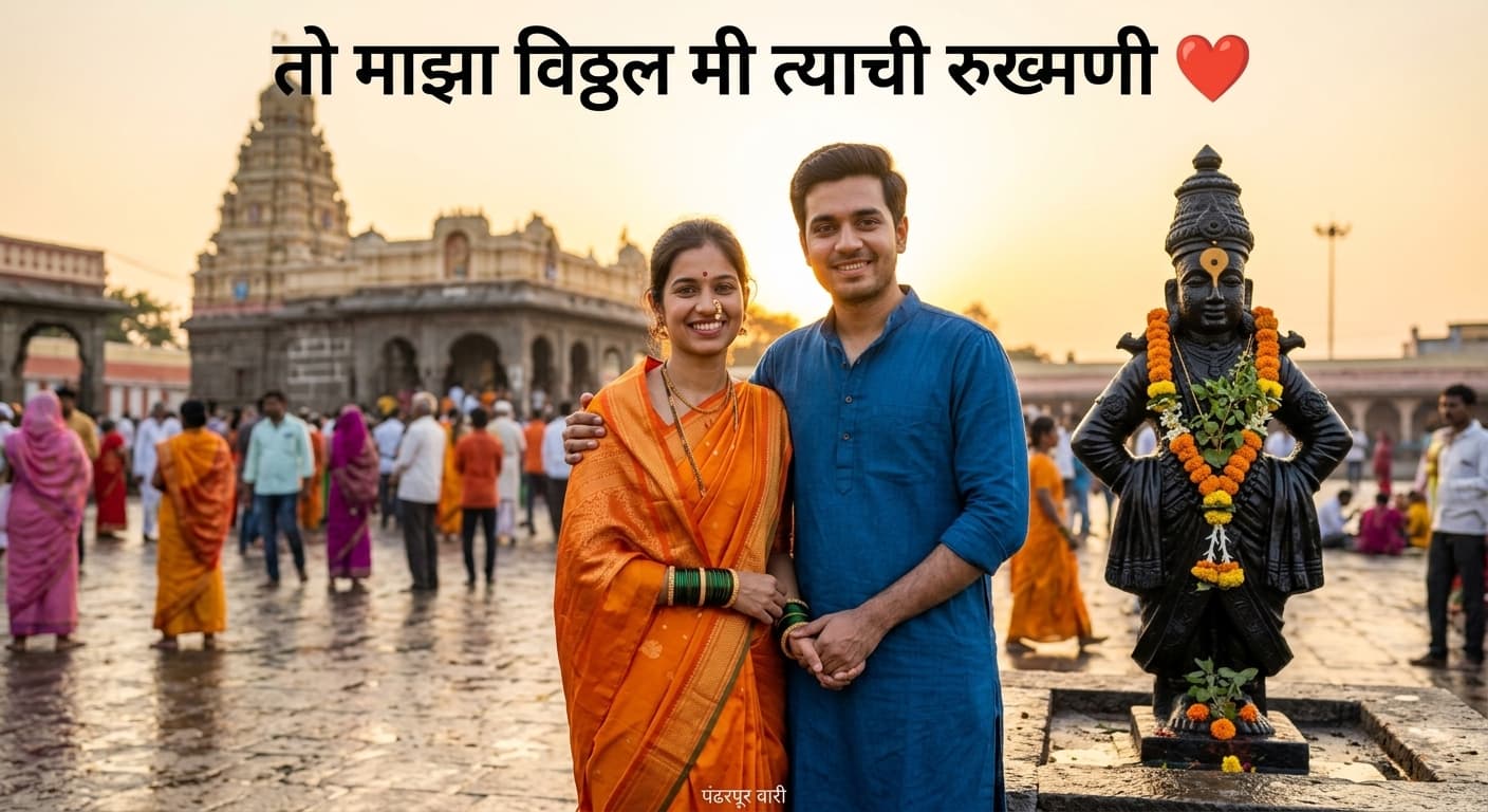 Vitthal Rukmini Couple Devotional Portrait