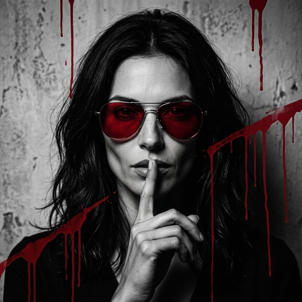 Noir Red-Accent Portrait
