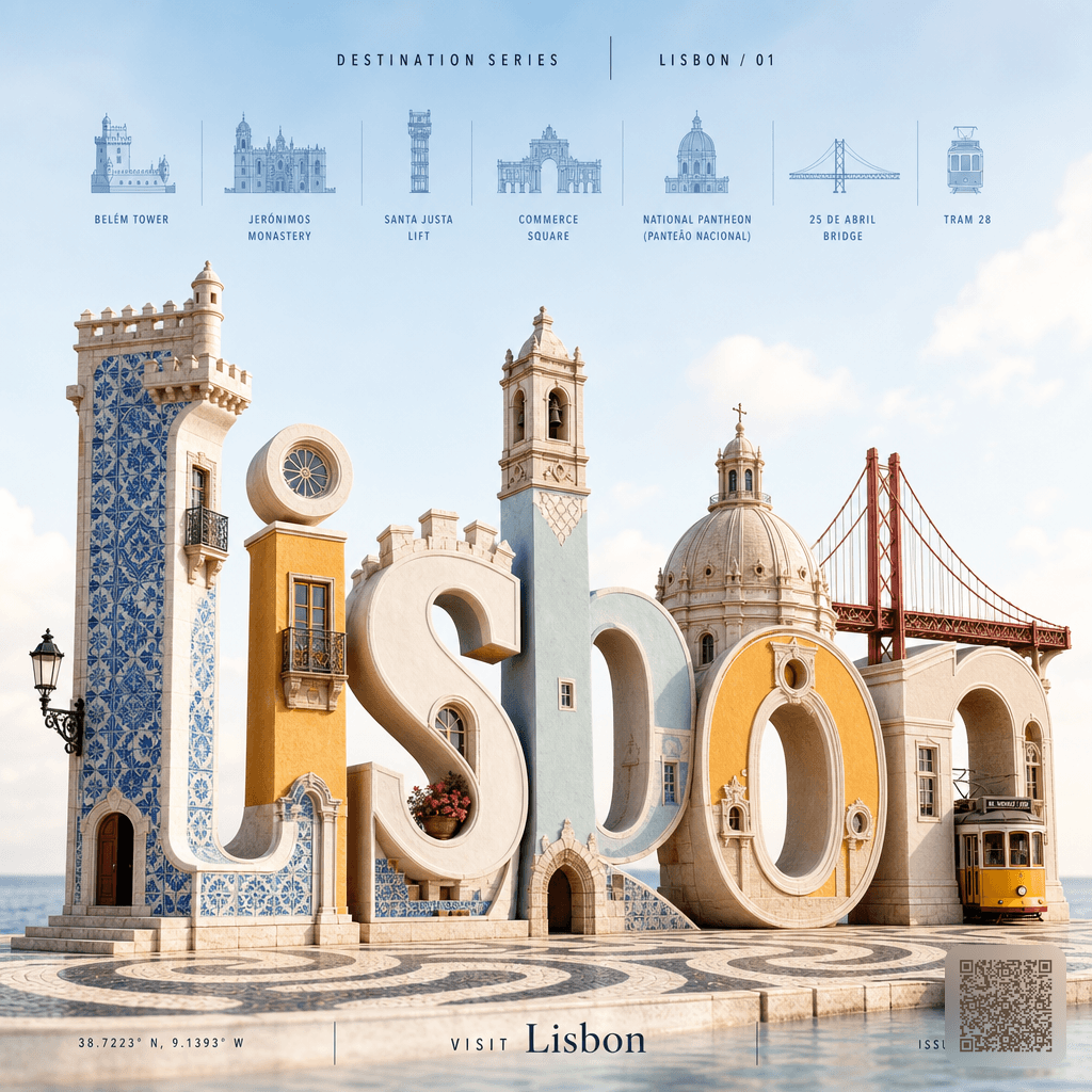 3D Typography Travel Poster Generator