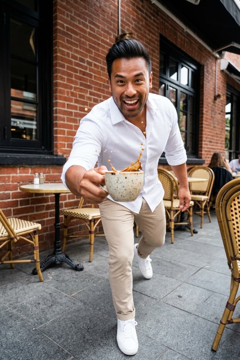 Coffee Splash Freeze-Frame Photo