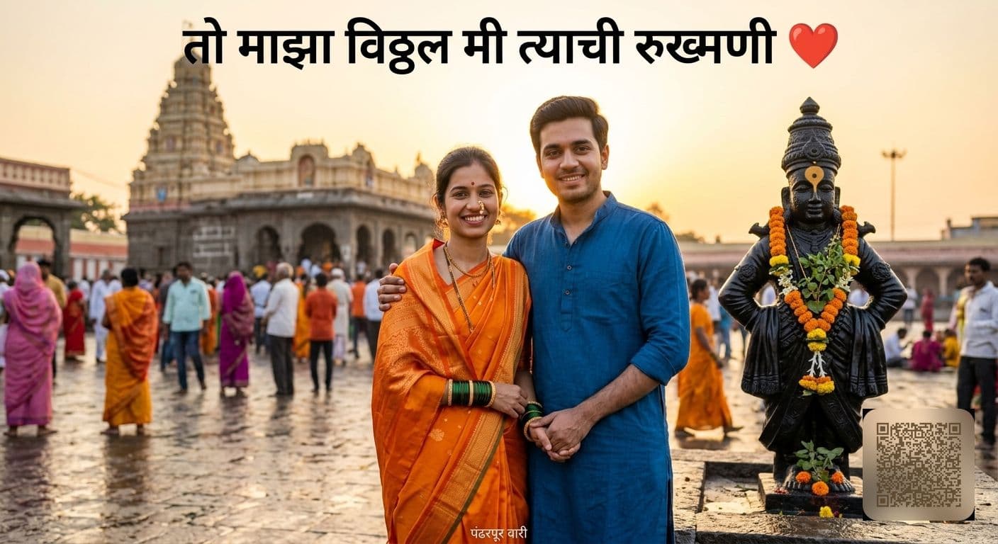 Vitthal Rukmini Couple Devotional Portrait