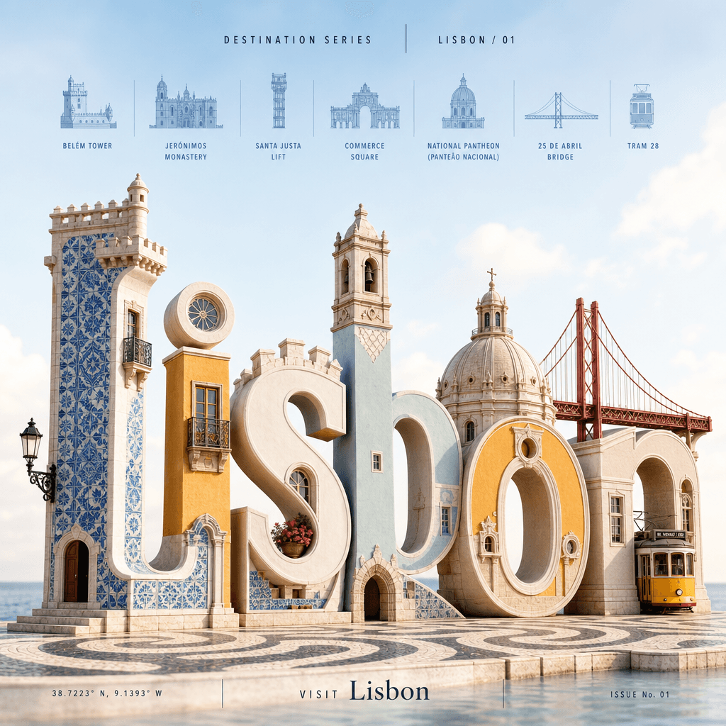 3D Typography Travel Poster Generator