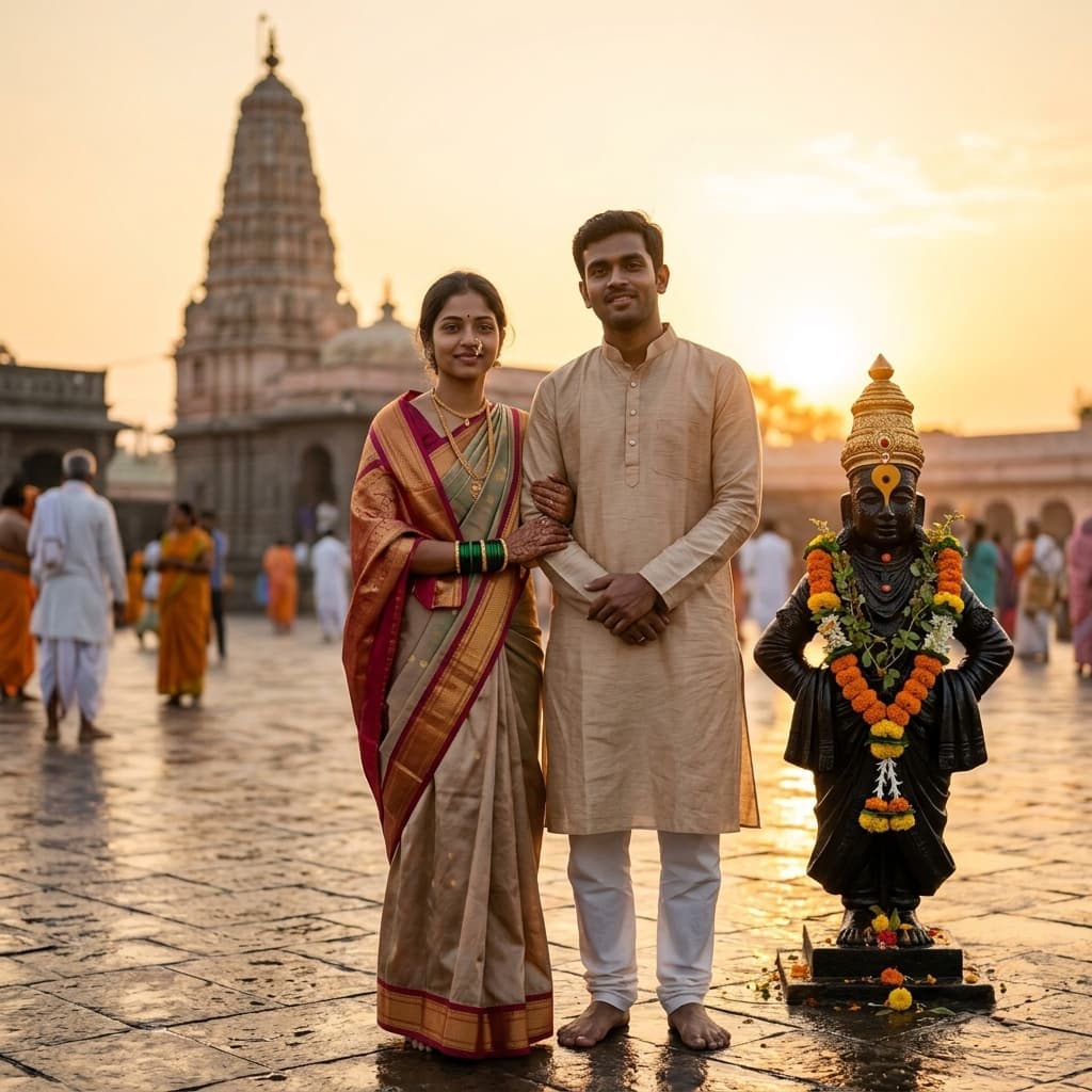 Vitthal Rukmini Couple Devotional Portrait